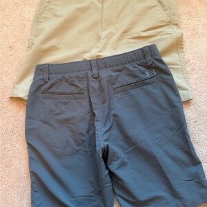 (2) Under Armour Men's Hybrid Golf Shorts - Slate Gray& tan